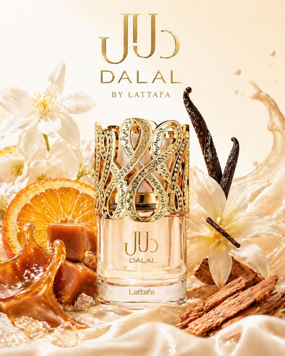Lattafa Dalal Eau de Parfum 100ml Sweet Vanilla Caramel Luxury Long Lasting Perfume