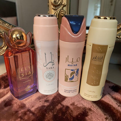 Elysia Elegance 100ml EDP + Lattafa Yara Mayar Angham Body Spray Set