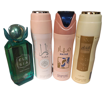 Elysia Sweet Banana 100ml EDP + Lattafa Yara Mayar Angham Spray Set