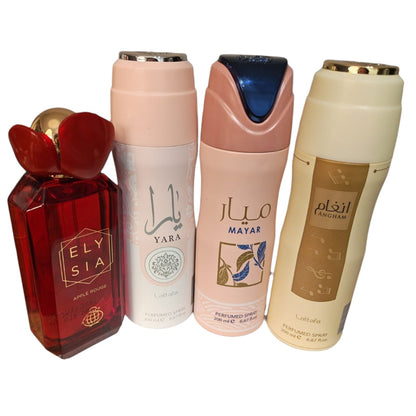 Elysia Apple Rouge 100ml EDP + Lattafa Yara Mayar Angham Body Spray Set