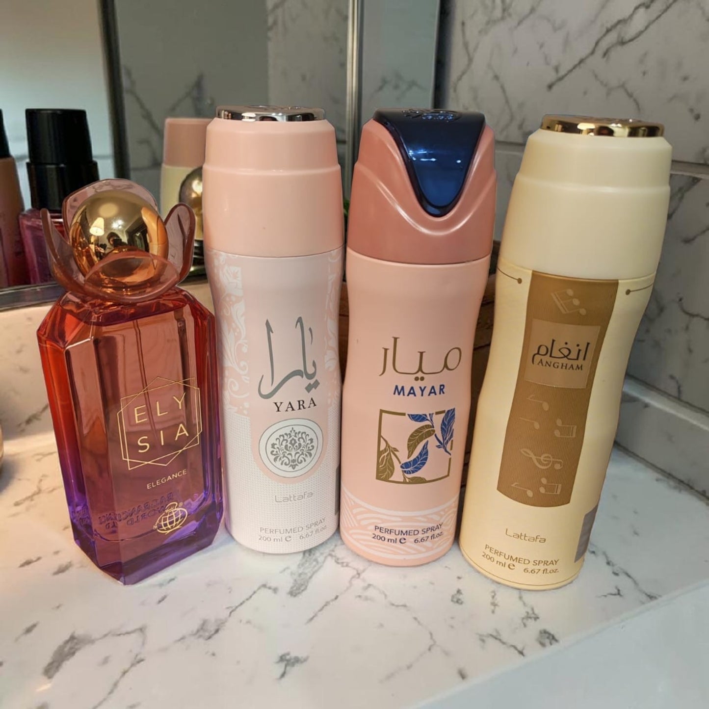 Elysia Elegance 100ml EDP + Lattafa Yara Mayar Angham Body Spray Set